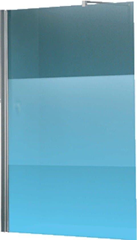 Novellini Giada inloopdouche H 98 100x195cn met muursteun 100cm mat chroom profiel en helder glas met satinband - Novellini Giada inloopdouche