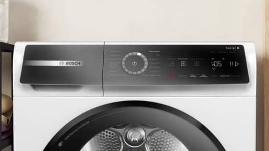 Bosch Serie 8 WQB246D41 – Vrijstaand – Voorbelading – Warmtepomp – Wit – Knoppen – 112 l – DE display