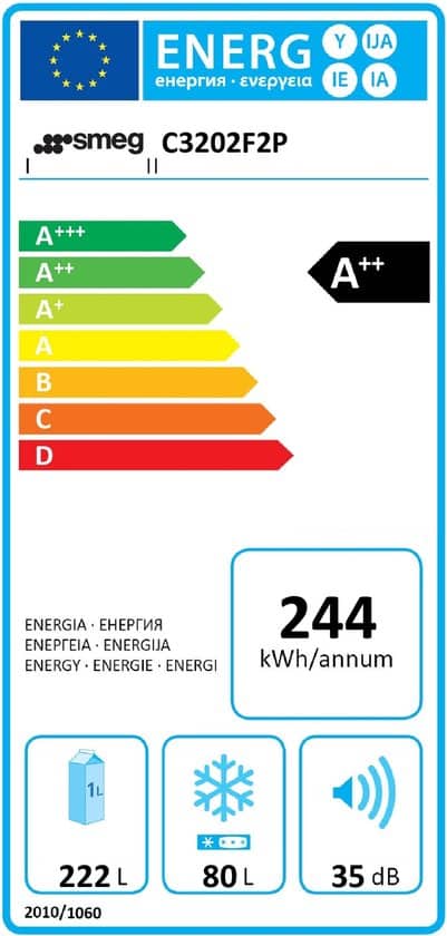 Smeg C3202F2P koel-vriescombinatie Ingebouwd