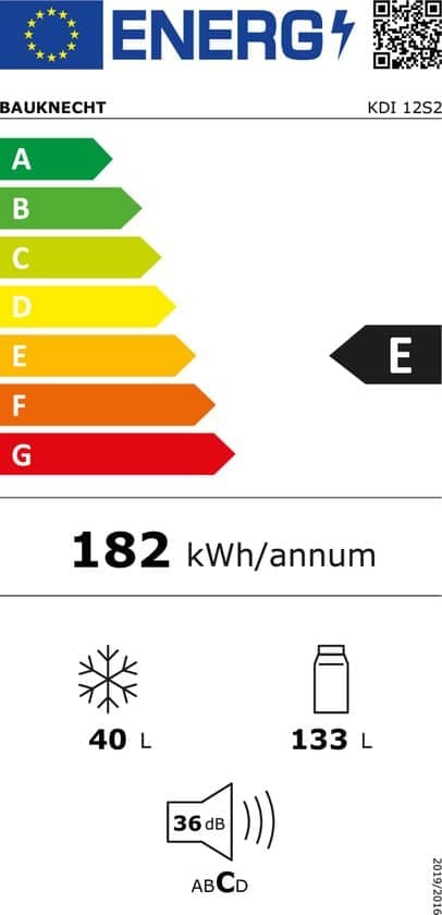 Bauknecht KDI 12S2 koel-vriescombinatie Ingebouwd 173 l E Wit