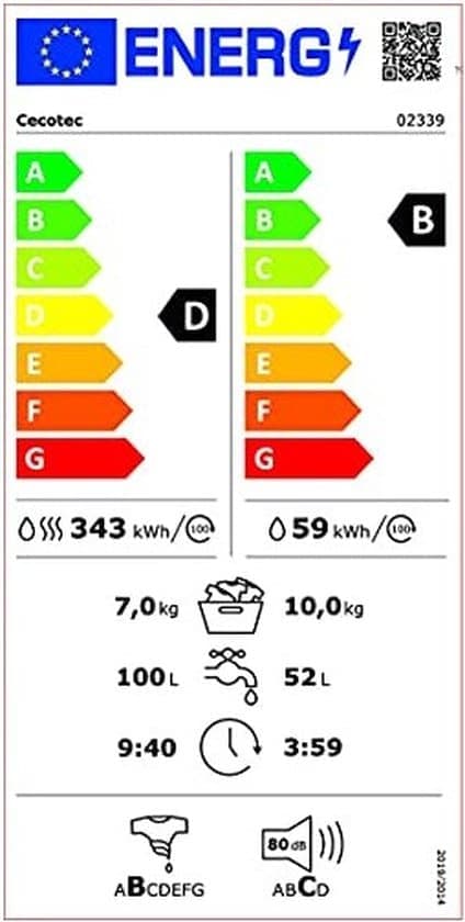 Cecotec 02339, Voorbelading, Vrijstaand, Wit, Links, Zwart, Zwart Engels Display