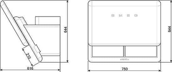 Smeg KFAB75WH Wandmontage 649m³/uur A+ Wit afzuigkap