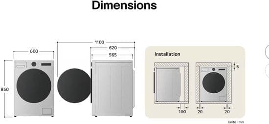 LG F94R56WHS Wasmachine | 9 kg | 68 l | AI DD™ | Smart Diagnosis™ | Frans Display