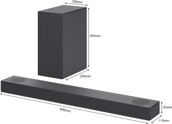 LG DS75Q – Soundbar met draadloze subwoofer – Grijs