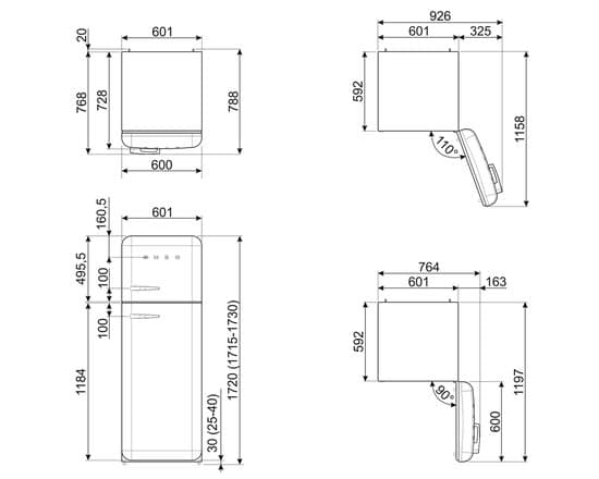 Smeg FAB30RRD5 – Koel- en vriescombinatie – Scharnier rechts – Rood