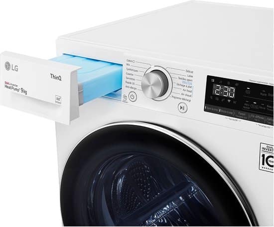 LG Warmtepompdroger RH9V50WH – 9 kg – Energielabel D