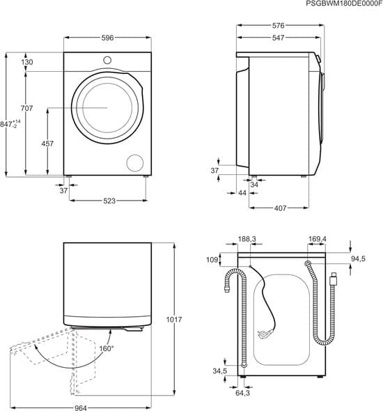 AEG Wasmachine L6AMZ48FL – 8 kg – Energielabel A