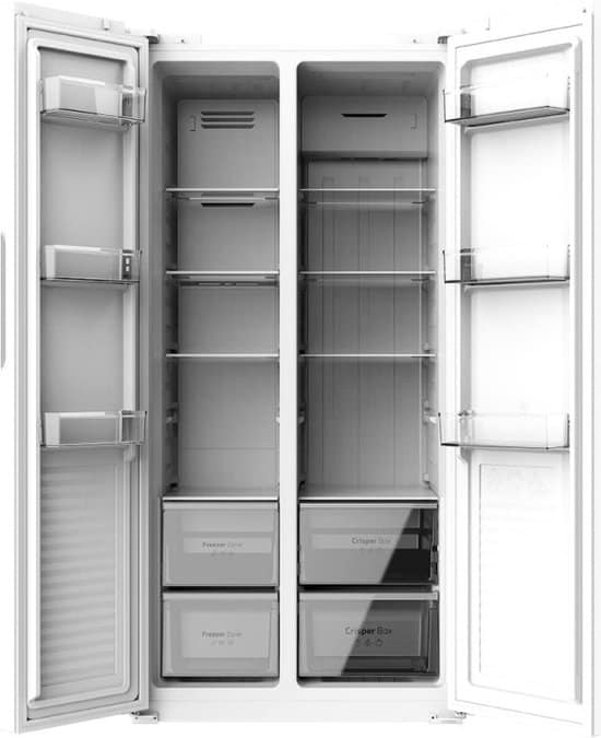 Cecotec 02437, Vrijstaand, Amerikaanse deur, Wit, 2 deur(en), R600a, 72 g