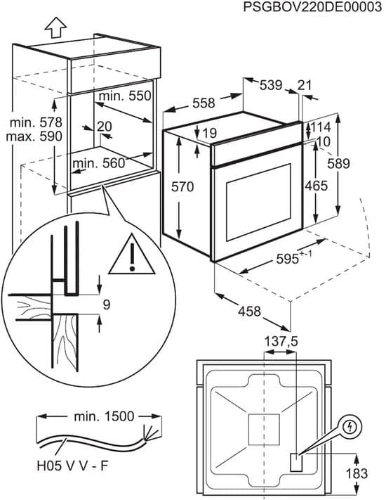 AEG Inbouwoven BPE53516AB – 59,5 cm – Zwart