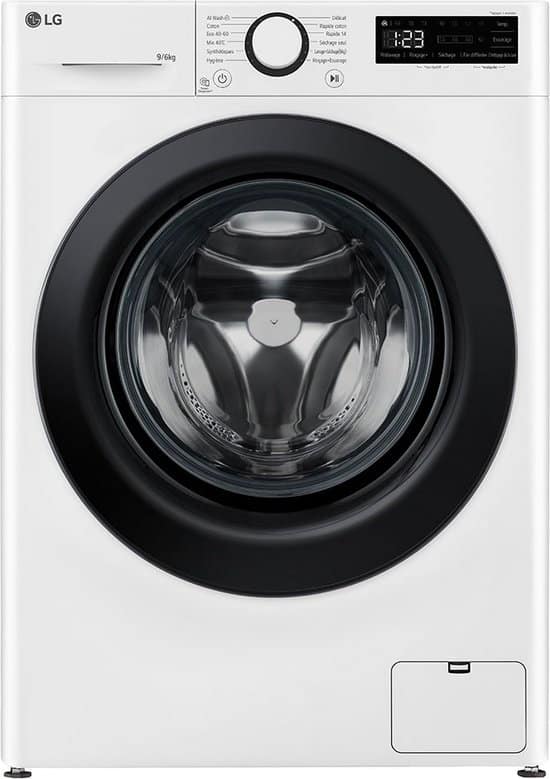 LG F964R35WR, Voorlader, Vrijstaand, Wit, Links, Zwart, Zwart, Frans Display