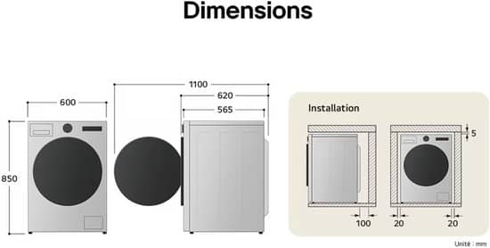 LG F94R30WHSA Wasmachine | 9 kg | 68 liter | Frans Display | AI DD™ | ezDispense™ | Steam™