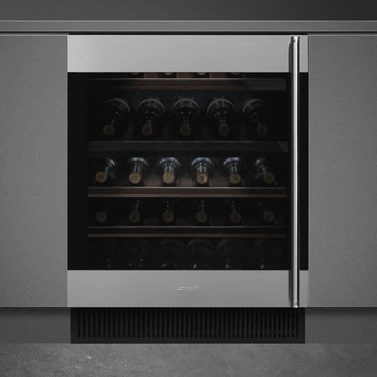 Smeg CVI338LX3 wijnkoeler Compressorwijnkoeler Ingebouwd Roestvrijstaal, Zwart 38 fles(sen)