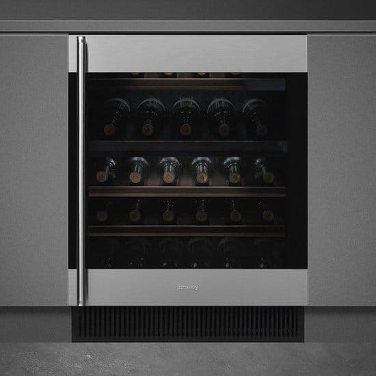 Smeg CVI338RX3 wijnkoeler Compressorwijnkoeler Ingebouwd Zwart, Roestvrijstaal 38 fles(sen)