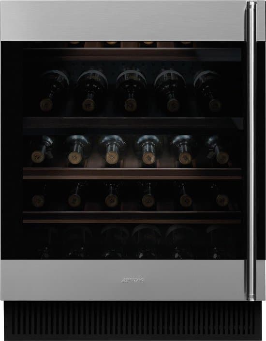 Smeg CVI338LX3 wijnkoeler Compressorwijnkoeler Ingebouwd Roestvrijstaal, Zwart 38 fles(sen)
