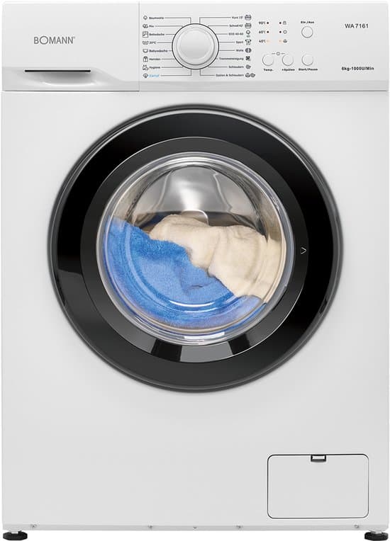 Bomann WA 7161 W Wasmachine – 6KG – 1000 toeren – 16 programma’s – Energieklasse A – Duits Display