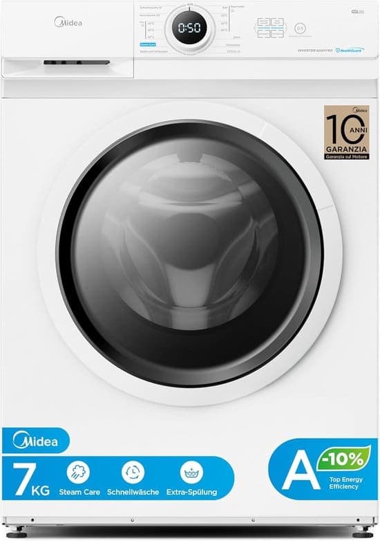Midea MF10EW70BA10 Wasmachine – 7 kg – 1400 rpm – Duits Display