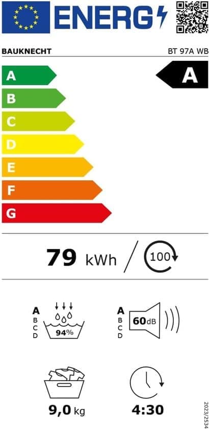 Bauknecht BT 97A WB | Warmtepompdroger | 9 kg | A label | Duits Display