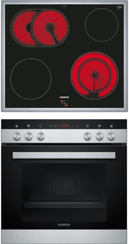 SIEMENS Ovenset HE113FBS2 incl. kookplaat EA 645 GN 17 + telescopische verlenging, oven, kookplaat (stralingsverwarming, A, 66 l)