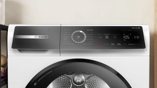 Bosch Serie 8 WQB246D41 – Vrijstaand – Voorbelading – Warmtepomp – Wit – Knoppen – 112 l – DE display