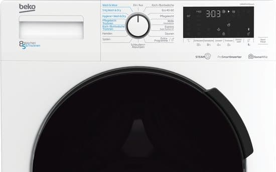 Beko Was-droogcombinatie WDW85141Steam1 – 8 kg – Energielabel D