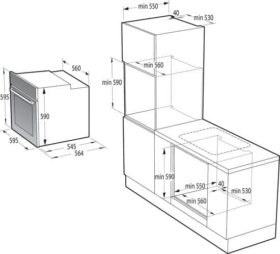 Gorenje BPSA 6747 A08BG 77 l Zwart