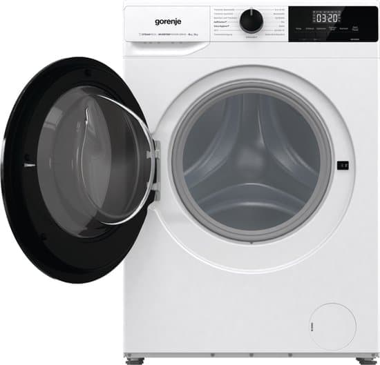 Gorenje WDAM854AP, Voorbelading, Vrijstaand, Wit, Duits Display