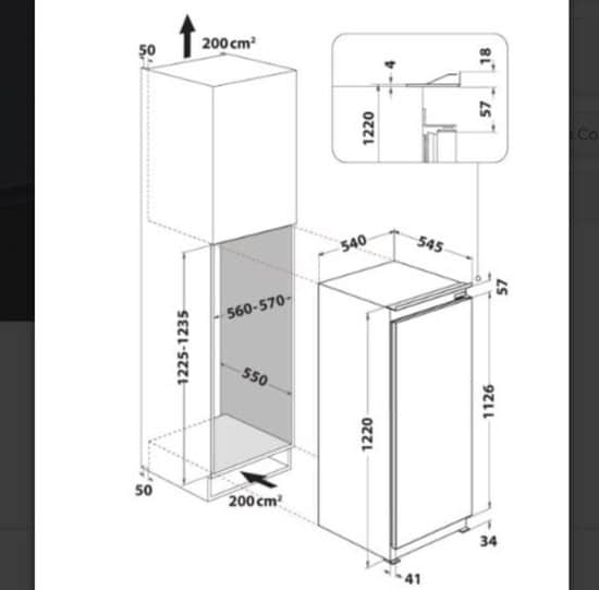 Indesit IBC12AC21R | Inbouw koelkast | 122Cm | Sleepdeur | 209L | Energy F