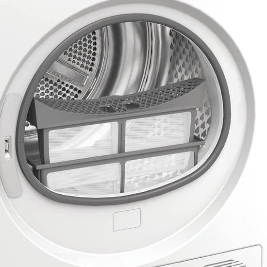 Bauknecht BT 86B WB, Vrijstaand, Voorlader, Warmtepomp, Wit, Draaiknop, Touch, Rechts – Duits Display