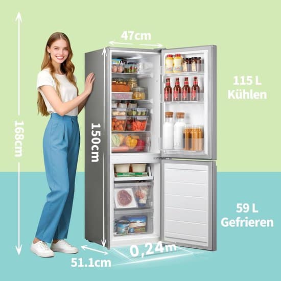 Comfee Koel-vriescombinatie RCB169DS3 – Energielabel D – Zilver
