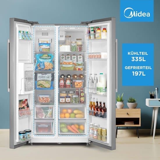 Midea Amerikaanse koelkast MERS530FGD02 – 532 liter – Energielabel D