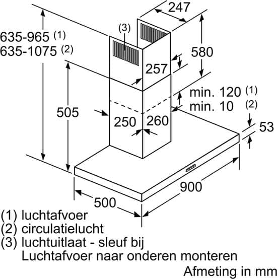 Bosch DWB96BC60 – Serie 2 – Afzuigkap – Wandschouwkap