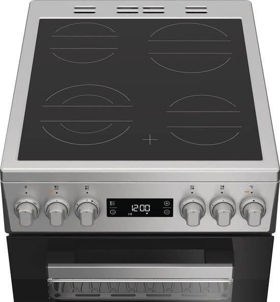 Bauknecht B5V8LMX, Vrijstaand fornuis, Zwart, Zilver, Draaiknop, Touch, Zilver, Voorkant, Keramisch
