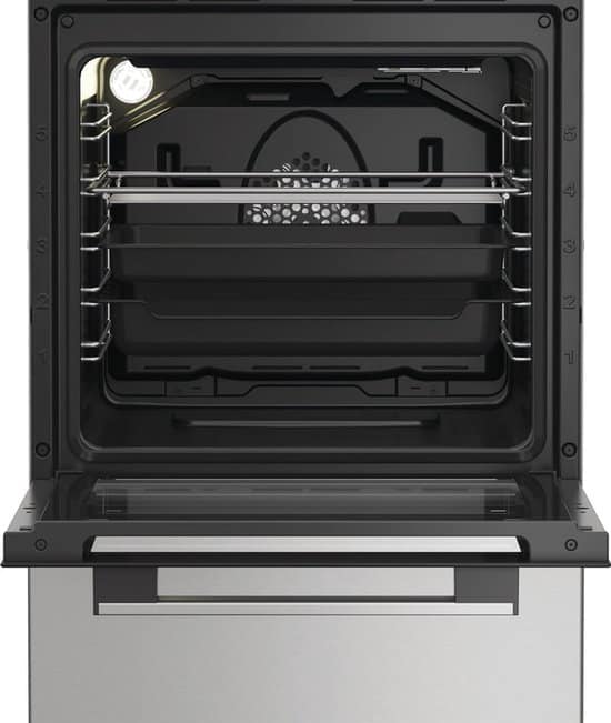 Bauknecht B5V8LMX, Vrijstaand fornuis, Zwart, Zilver, Draaiknop, Touch, Zilver, Voorkant, Keramisch