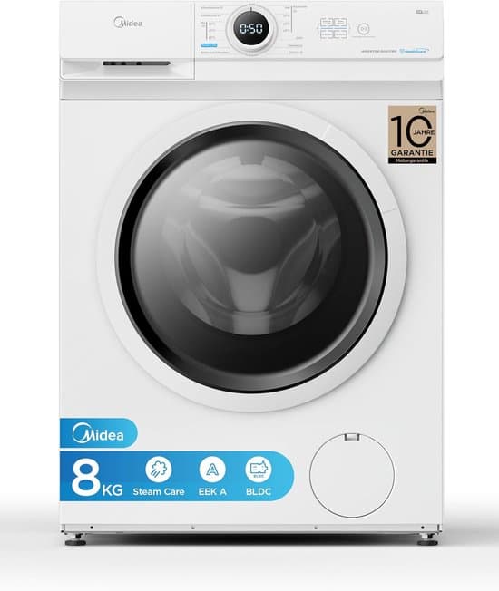 Midea MF10EW80B Wasmachine – 8 kg – 1400 rpm – Duits Display
