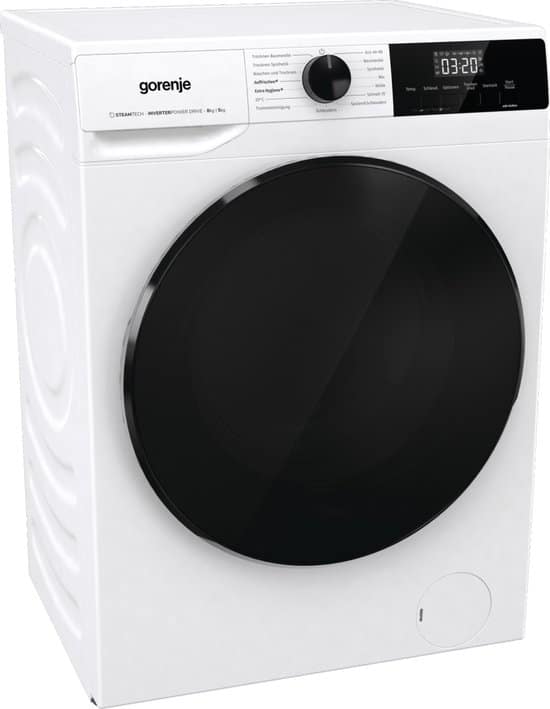 Gorenje WDAM854AP, Voorbelading, Vrijstaand, Wit, Duits Display