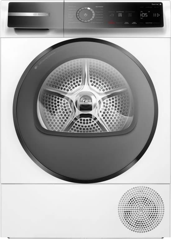 Bosch Serie 8 WQB246D41 – Vrijstaand – Voorbelading – Warmtepomp – Wit – Knoppen – 112 l – Duits display