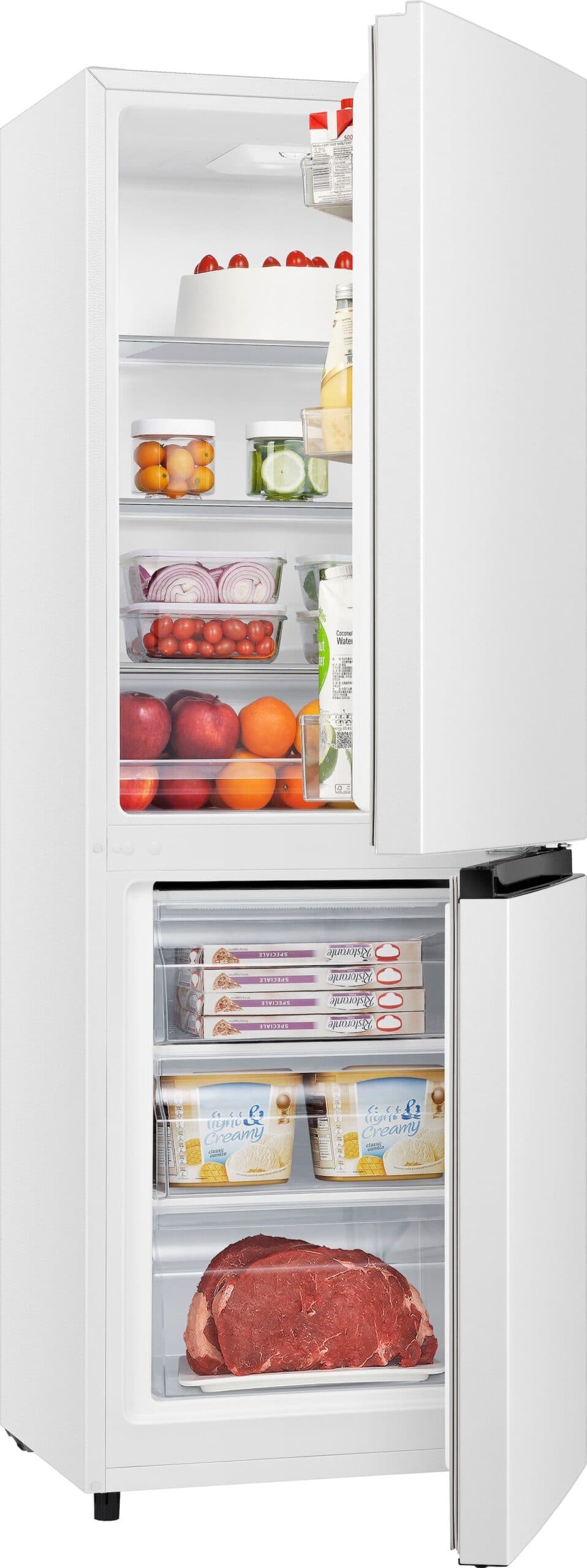 Hanseatic HKGK16155CBI Koel-vriescombinatie Vrijstaand 161 cm Zwart – 230 l