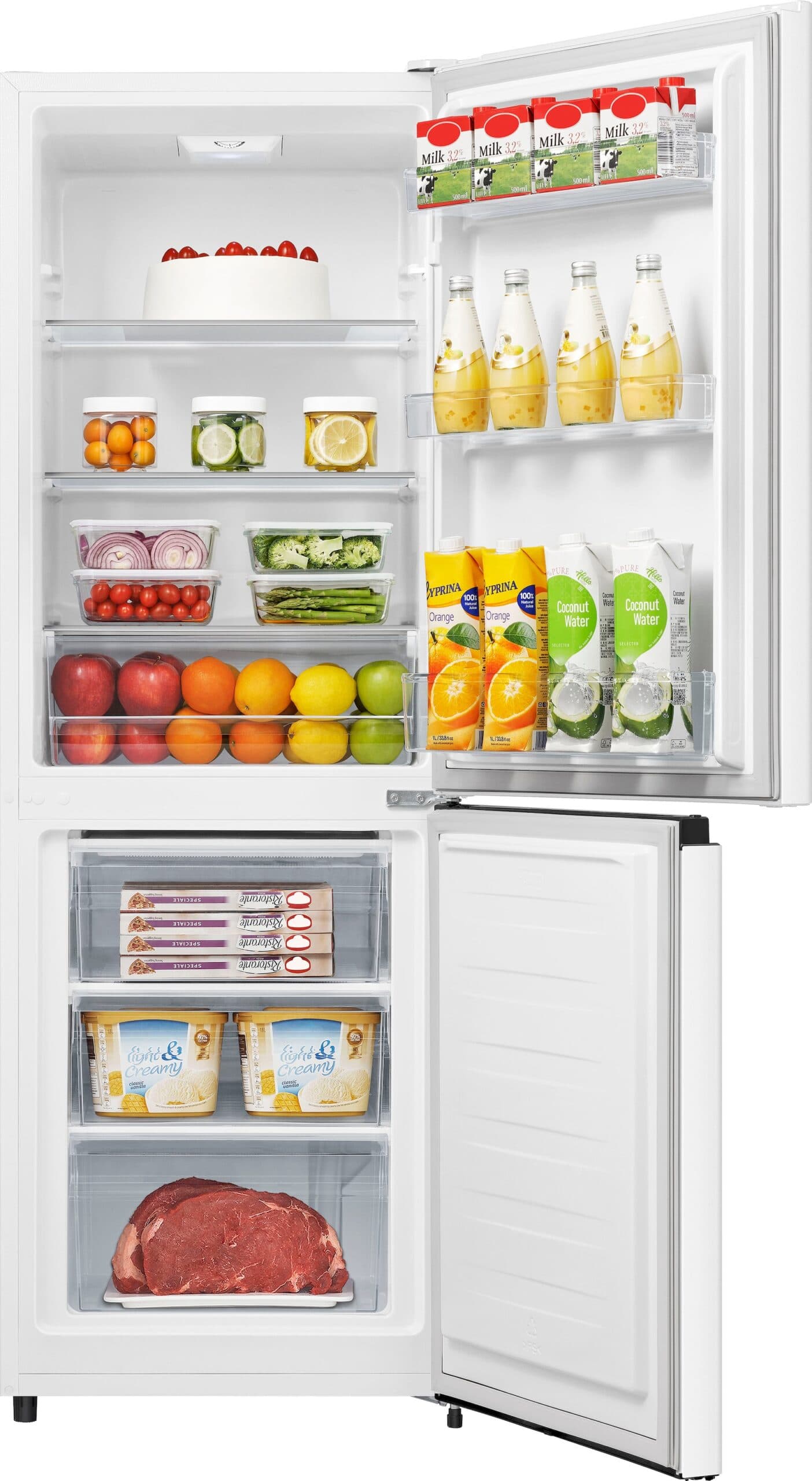 Hanseatic HKGK16155CBI Koel-vriescombinatie Vrijstaand 161 cm Zwart – 230 l