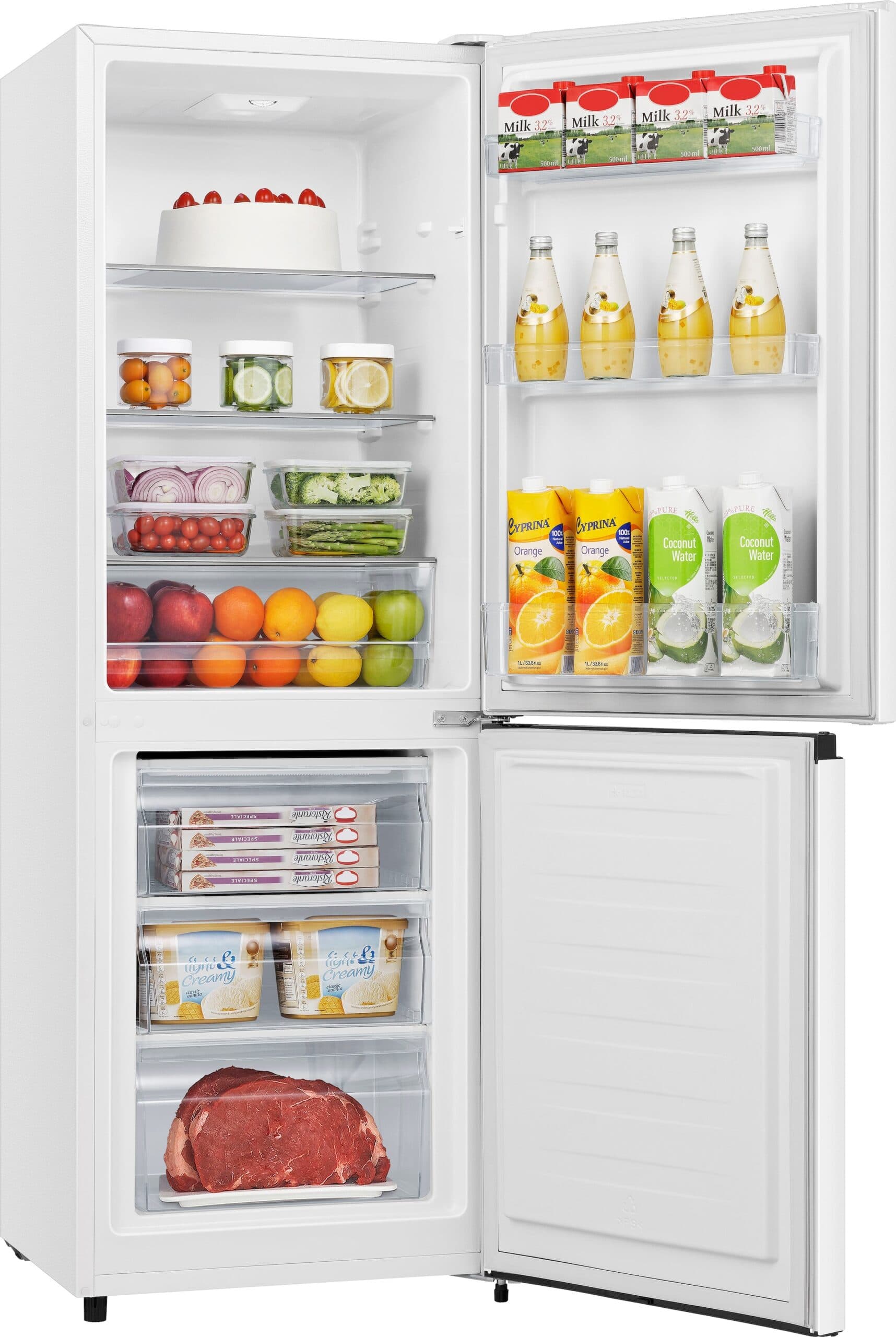 Hanseatic HKGK16155CBI Koel-vriescombinatie Vrijstaand 161 cm Zwart – 230 l