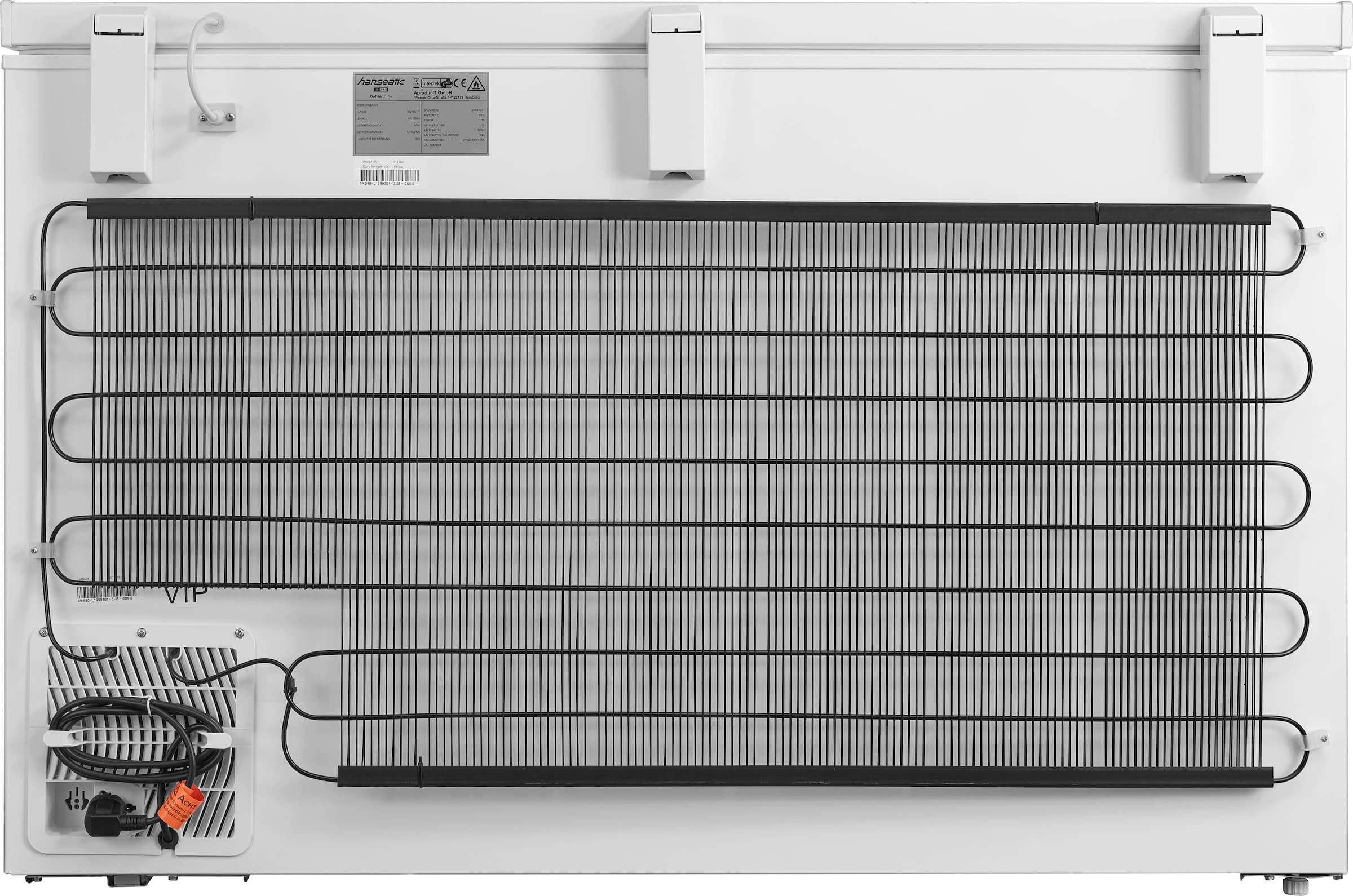 Hanseatic HGT128B Vrieskist 300 l 128,5 cm – Energieklasse B, LED, 6 manden
