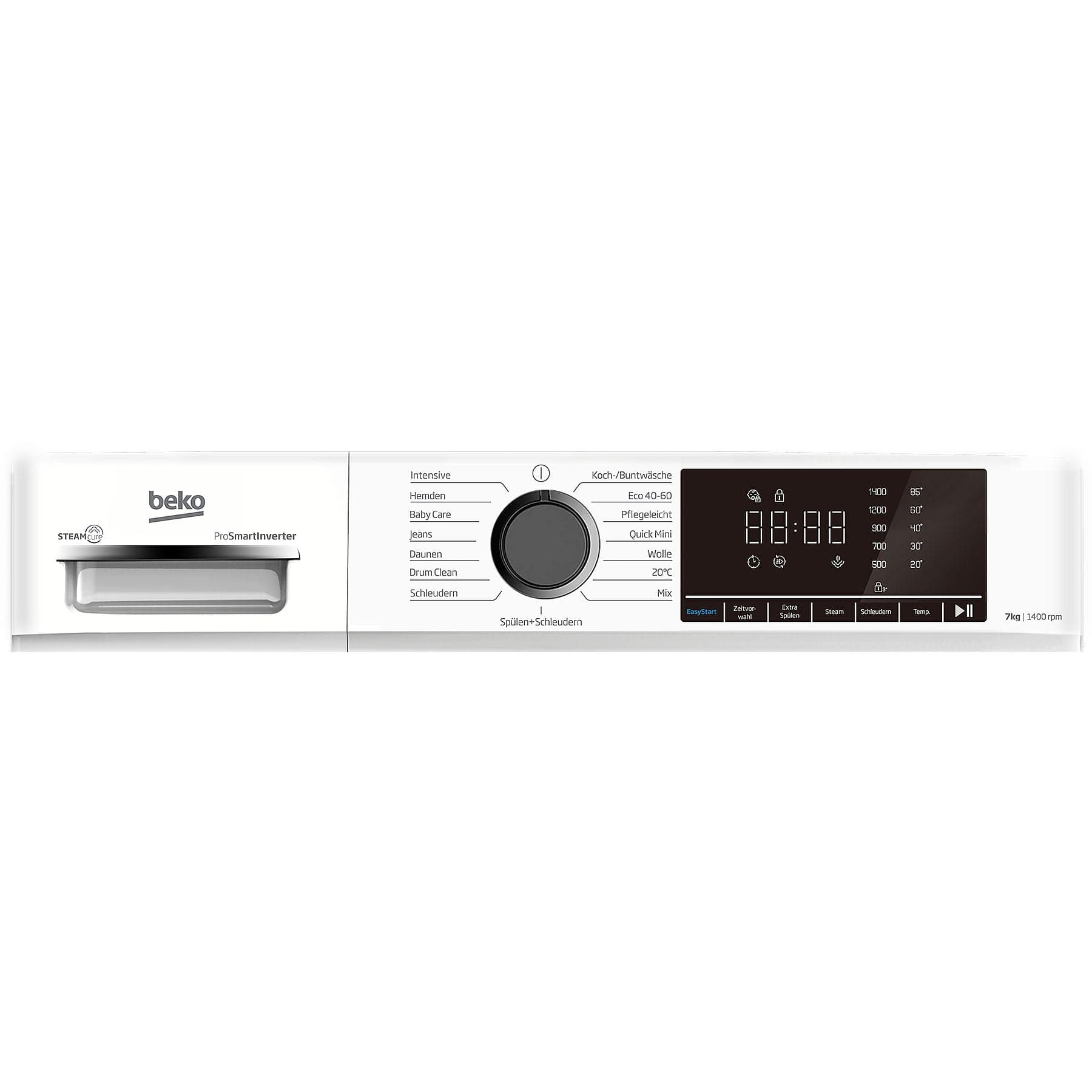 BEKO BMS3WFOE74 Wasmachine (7 kg, 1400 tpm, A) Duits Display