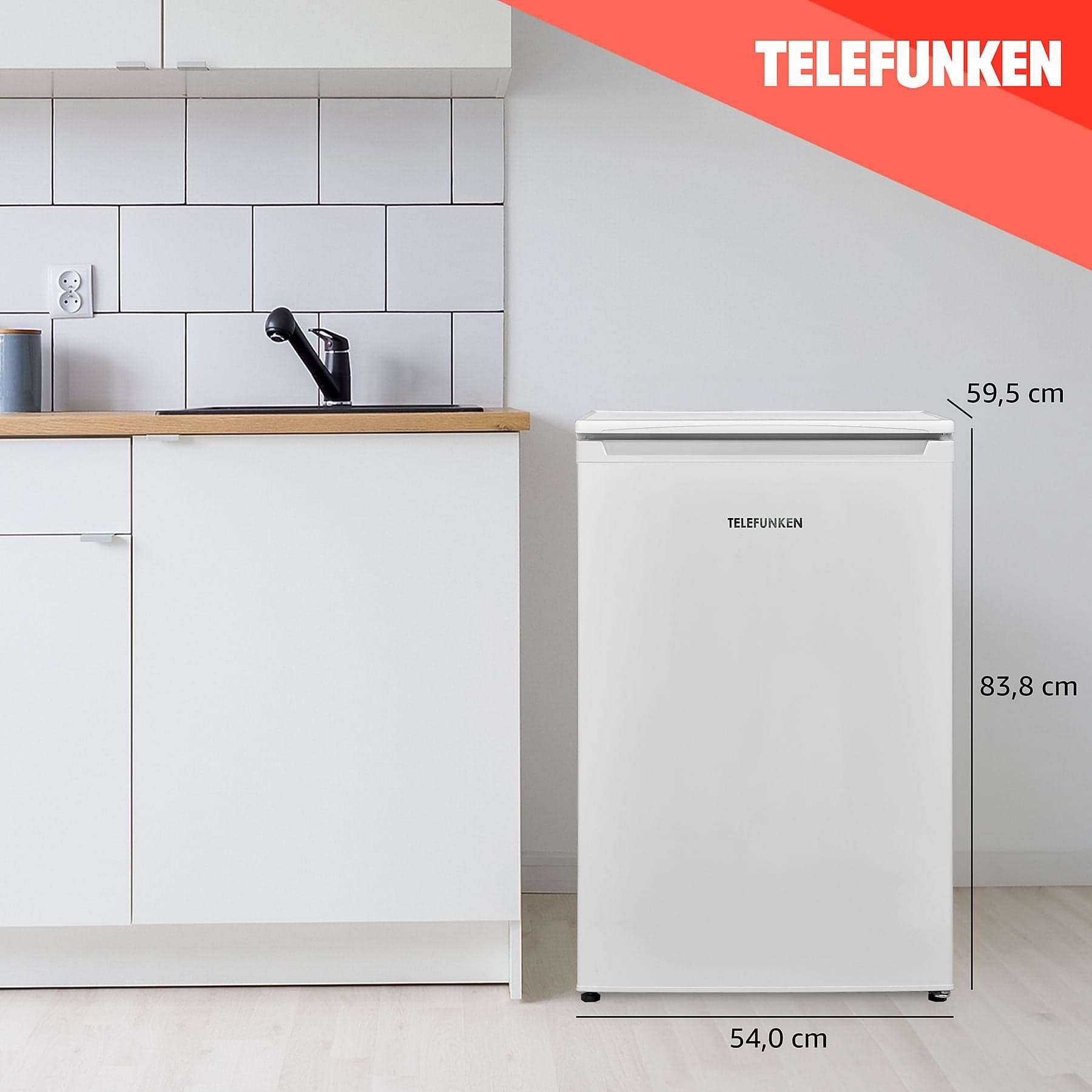 TELEFUNKEN C-135-100-W Koelkast zonder vriesvak, vrijstaand, inhoud 135 liter, Wit
