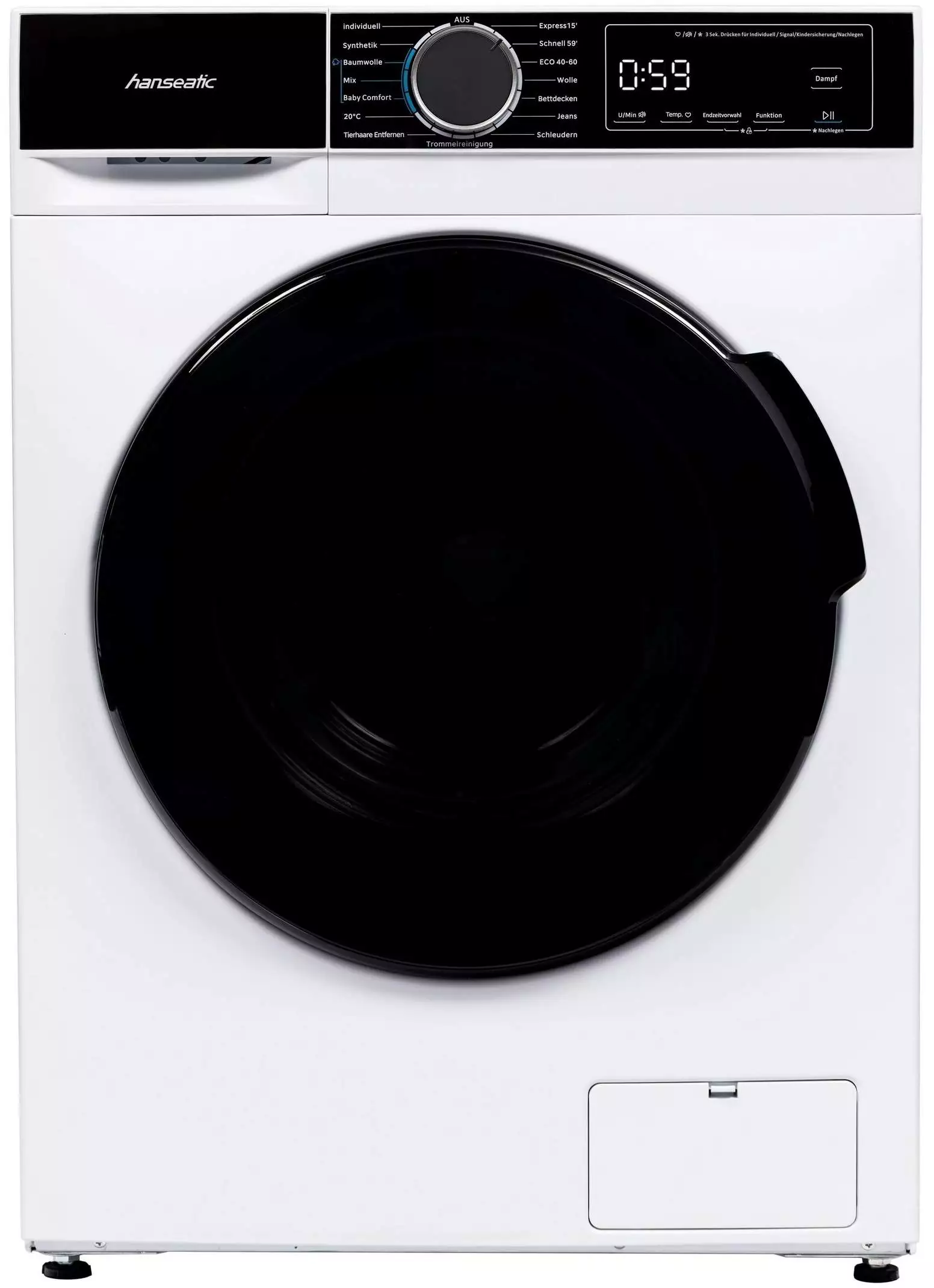 Hanseatic HWMA714B Wasmachine 7 kg 1400 tpm – Voorlader – Duits Display