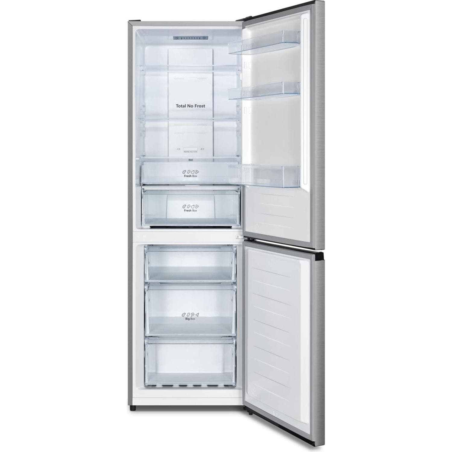 Hisense RB3N300NECA Koel-vriescombinatie Vrijstaand 187 cm RVS-look – 304 l, NoFrost