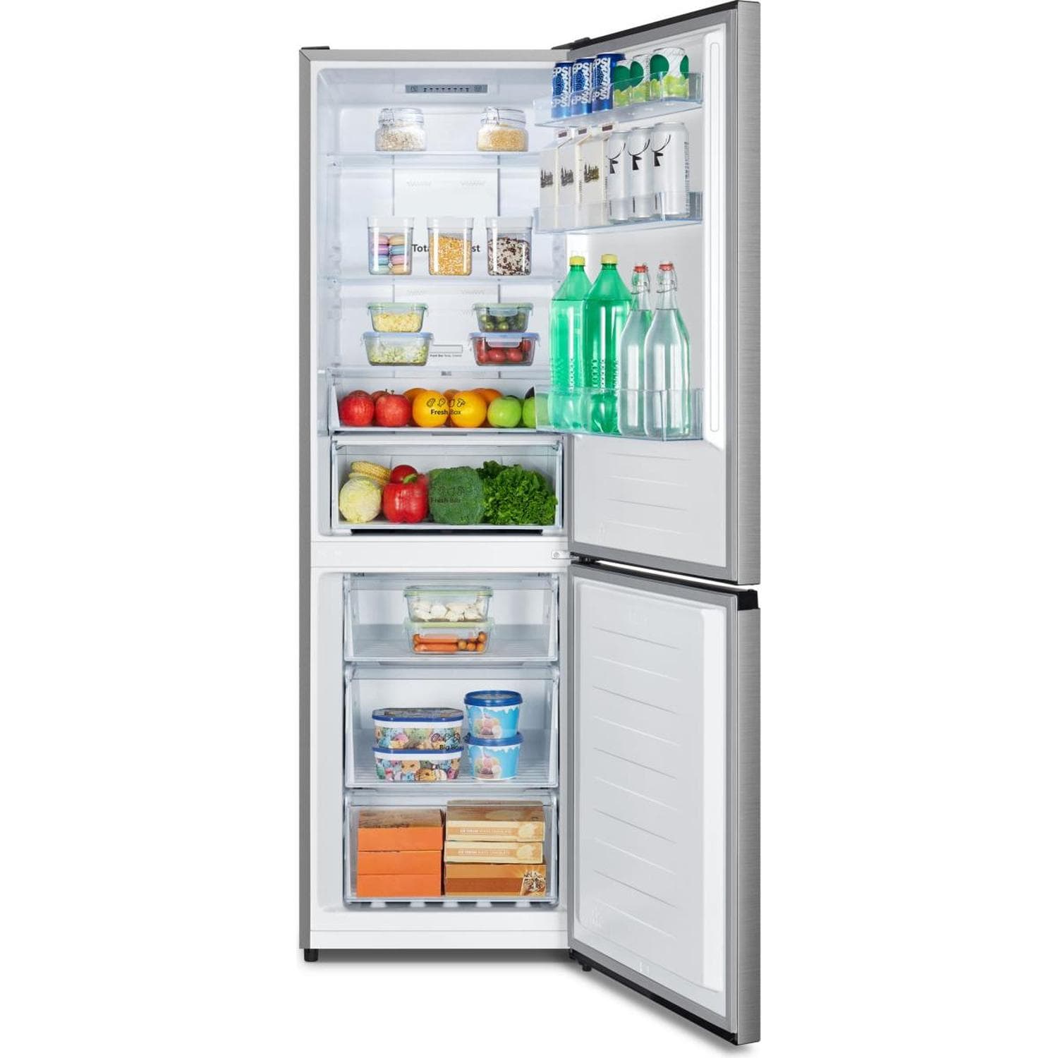 Hisense RB3N300NECA Koel-vriescombinatie Vrijstaand 187 cm RVS-look – 304 l, NoFrost