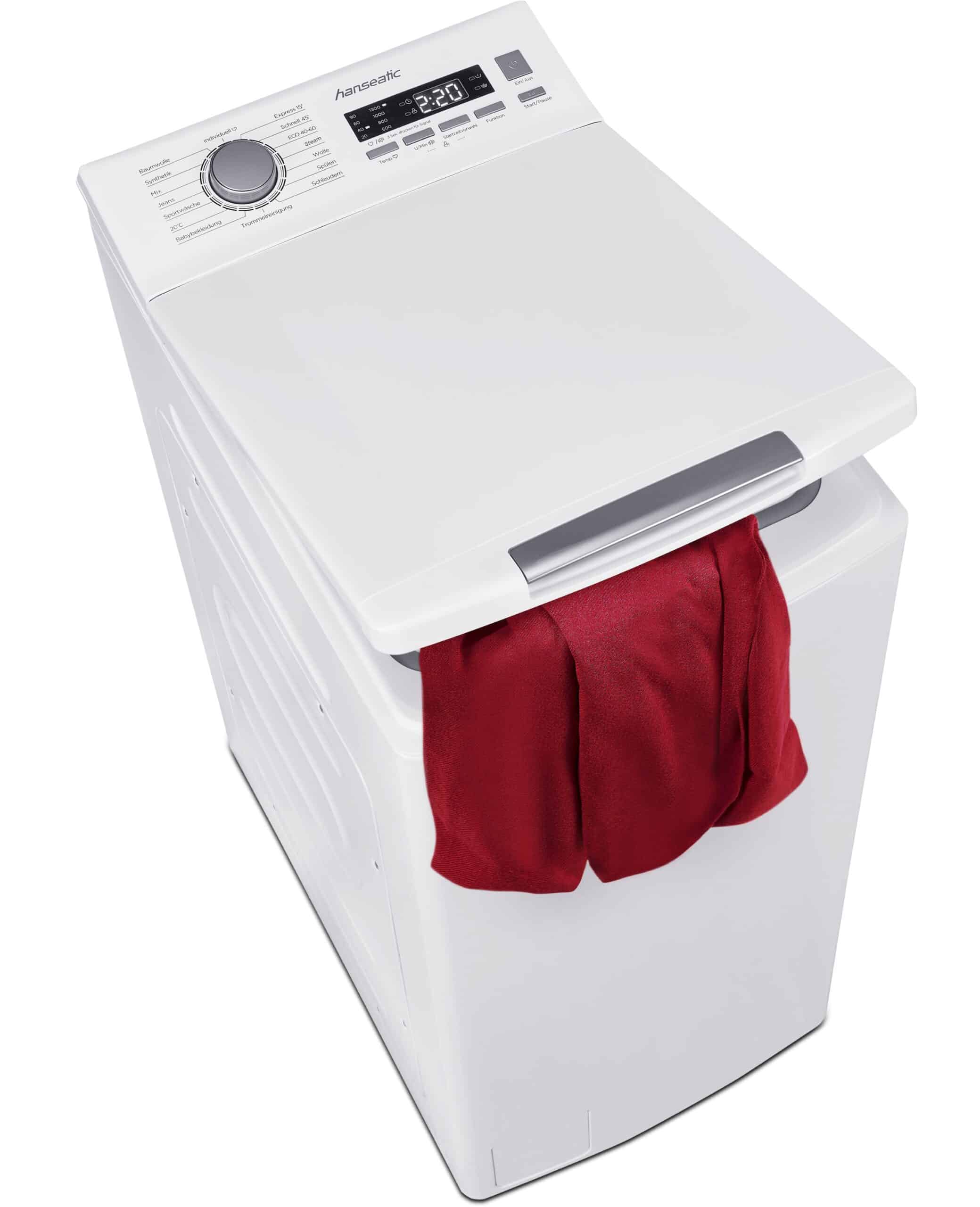 Hanseatic HTW8013A Bovenlader Wasmachine 8 kg 1300 tpm – Duits Display