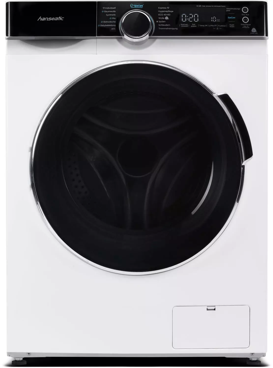 Hanseatic HWMK814A Wasmachine 8 kg 1400 tpm – Voorlader, Energieklasse A Duits Display