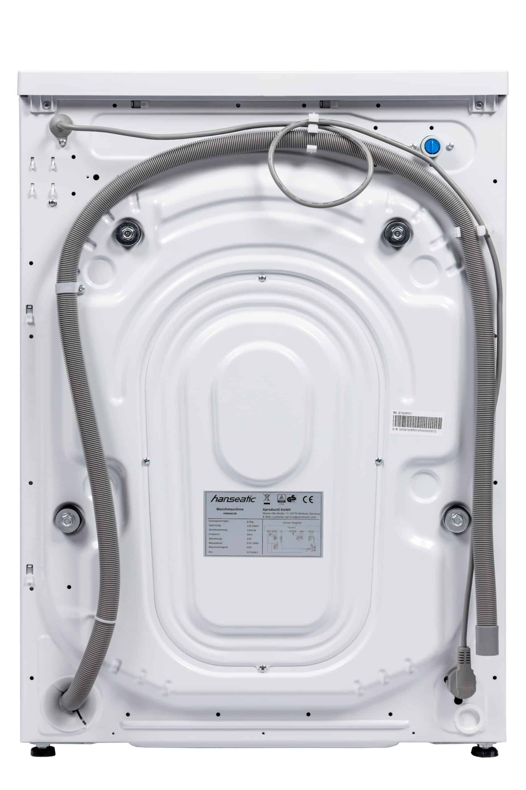 Hanseatic HWMA714A Wasmachine 7 kg 1400 tpm – Voorlader, Stoom – Duits Display