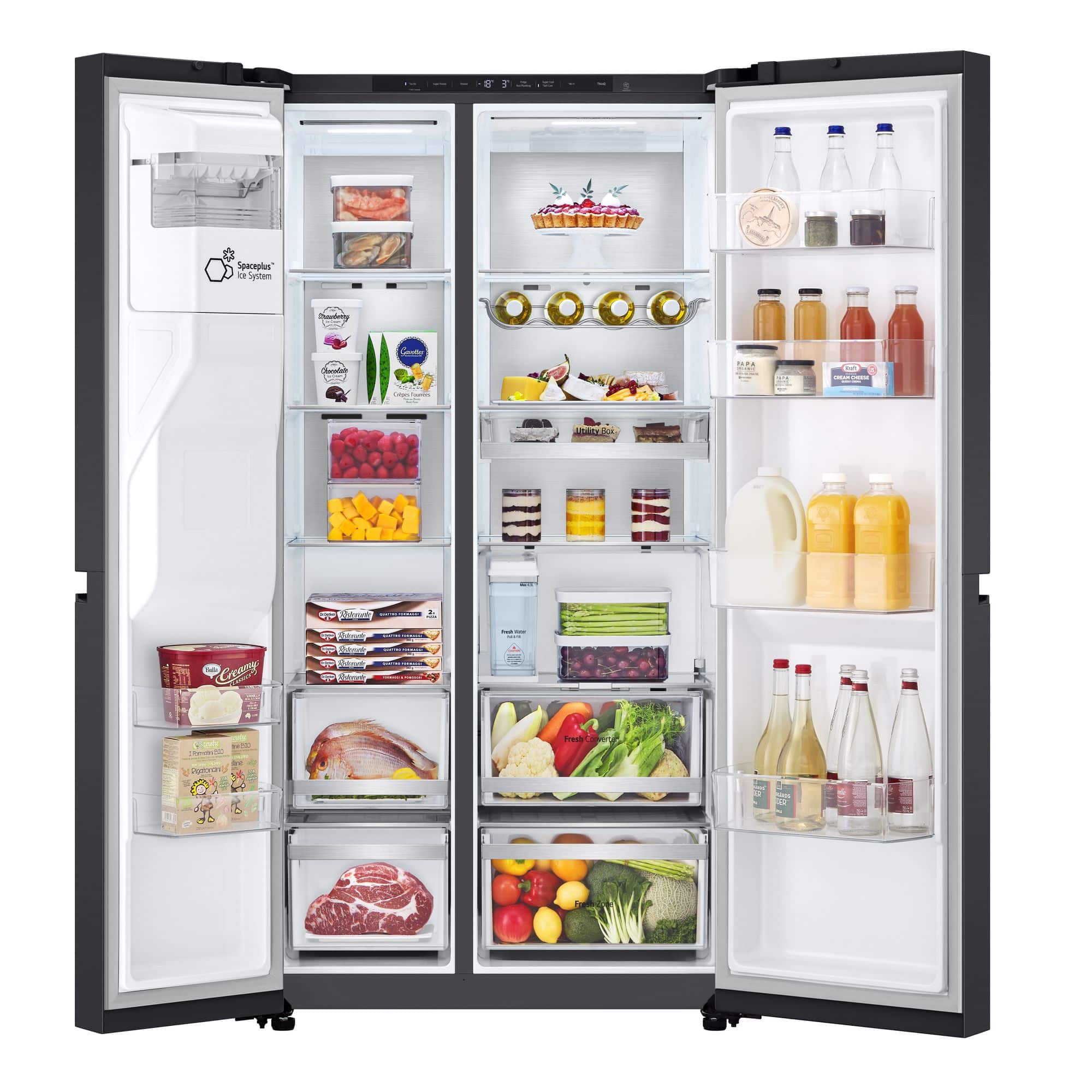 LG GSLE91EVAC Amerikaanse Koelkast Side-by-Side 628 l – Water-/ijsdispenser (geen wateraansluiting nodig), NoFrost