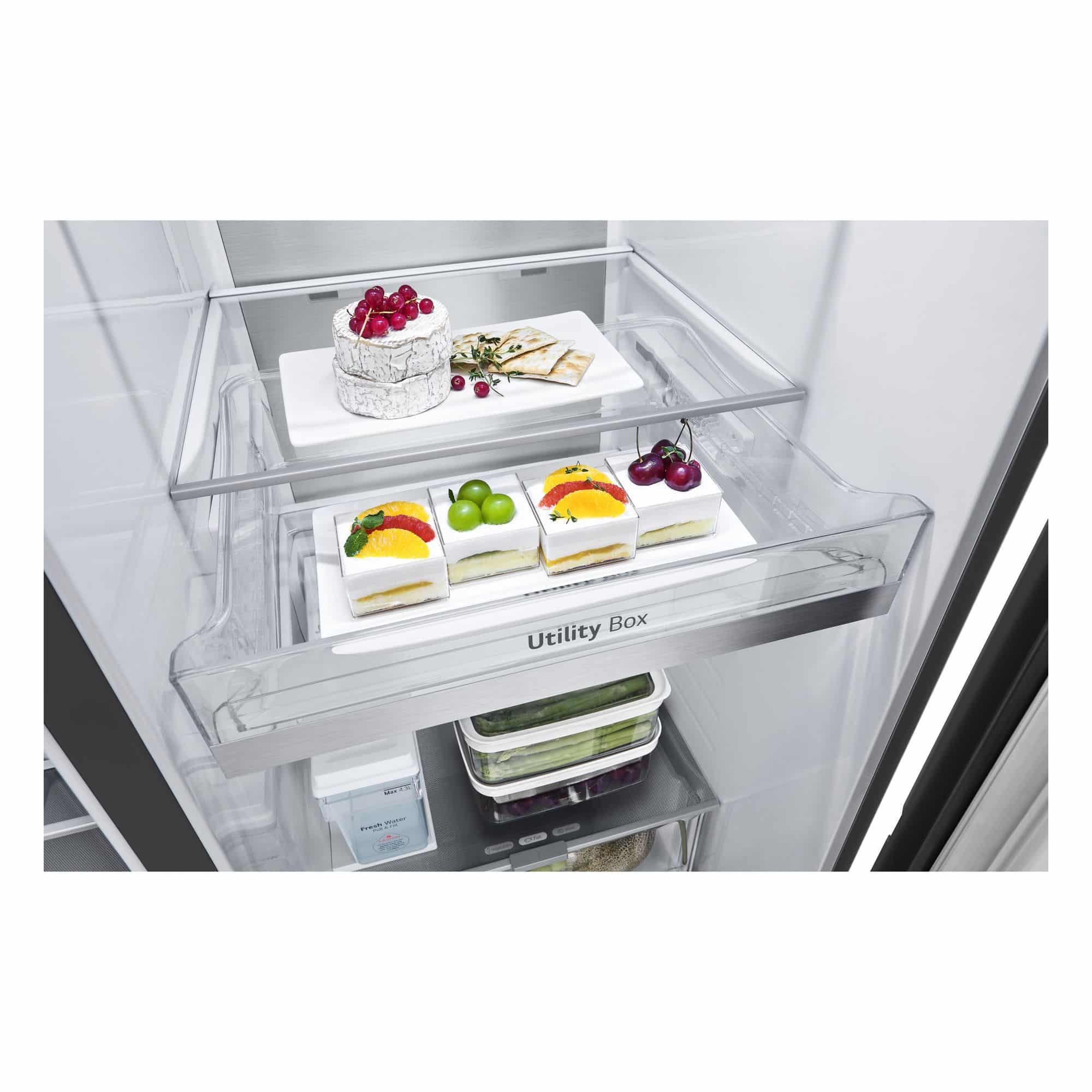 LG GSLE91EVAC Amerikaanse Koelkast Side-by-Side 628 l – Water-/ijsdispenser (geen wateraansluiting nodig), NoFrost